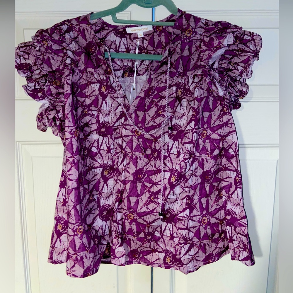 Anthropologie - love the label - shirt - starlight purple - tags on - size M